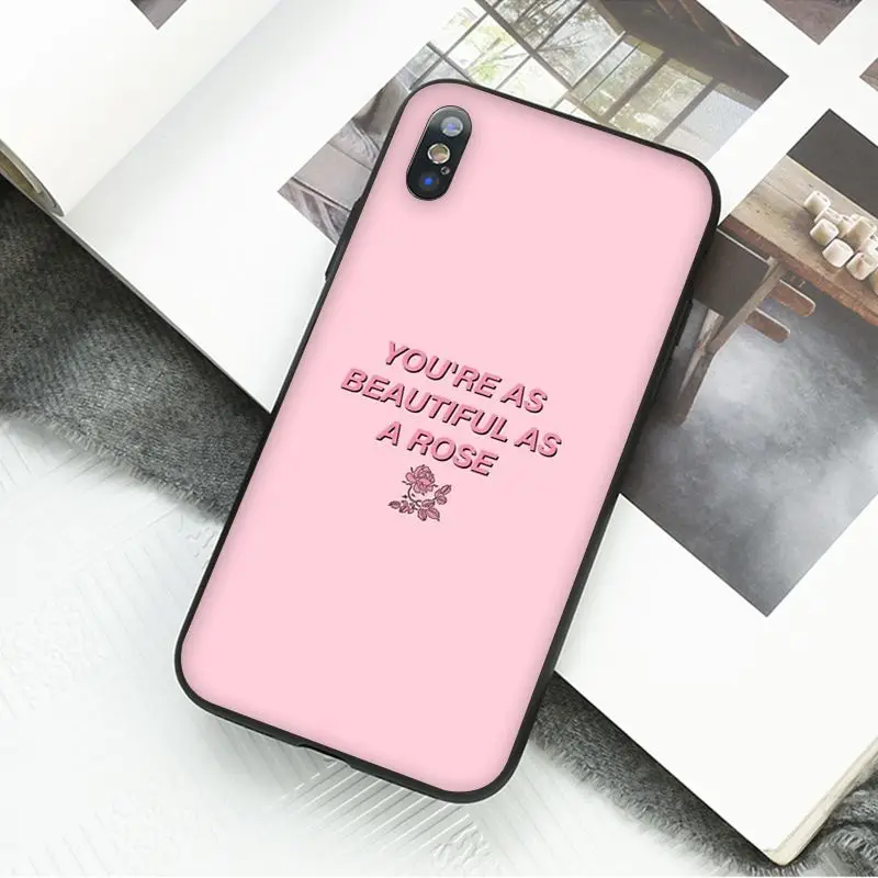 Yinuoda Винтажный Розовый эстетический песенок, черный чехол для телефона Apple iPhone 8 7 6 6S Plus X XS MAX 5 5S SE XR, чехлы - Цвет: A4