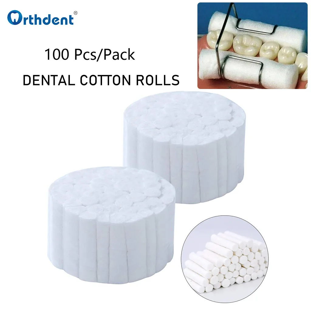 

Orthdent 100 Pcs Absorbent Disposable Dental Cotton Wool Roll Surgery Medical Use Consumable Oral Care Dentistry Lab Accessories