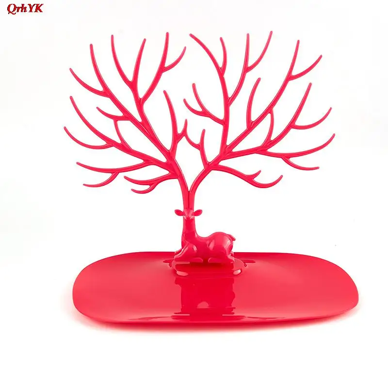 Черные белые розовые красные серьги с оленем ожерелье кольцо искусственные