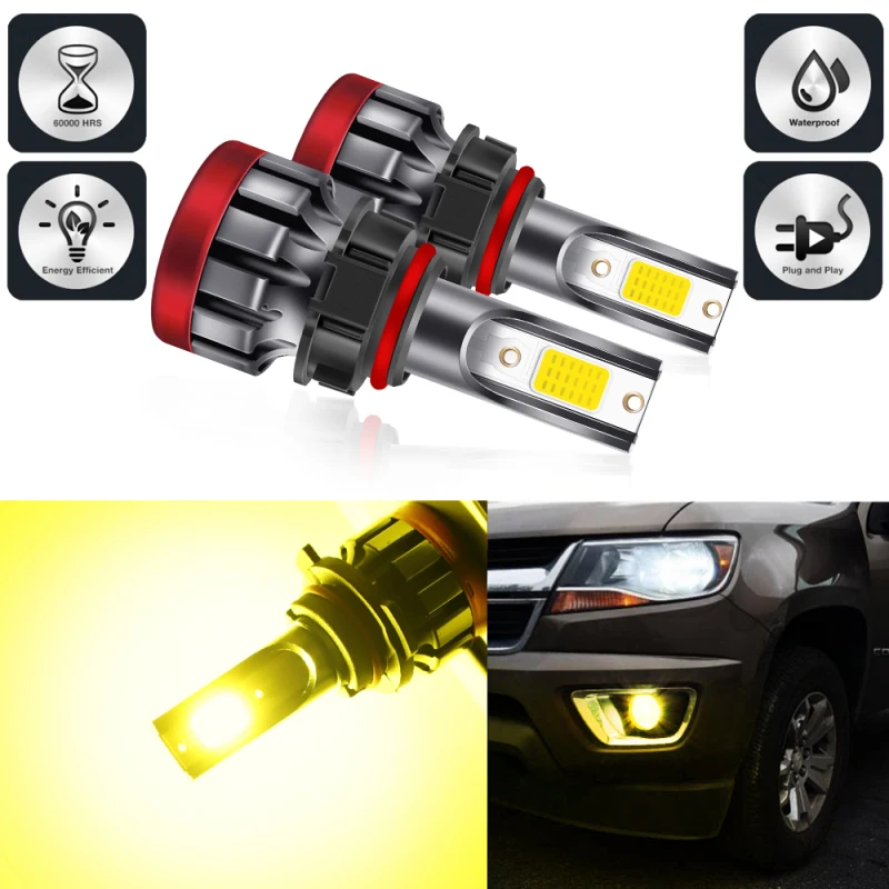 

H11 LED Fog Light Bulbs H8 H9 H16 JP LED CSP 6000k White/3000k Golden H8/H1/880/881/5202/9005/HB3/9006/HB4/P13W Headlight