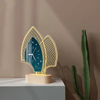 2026cm creative light luxury table clock household decorate ornament silent tabletop clock with lamp luminous usb power supply