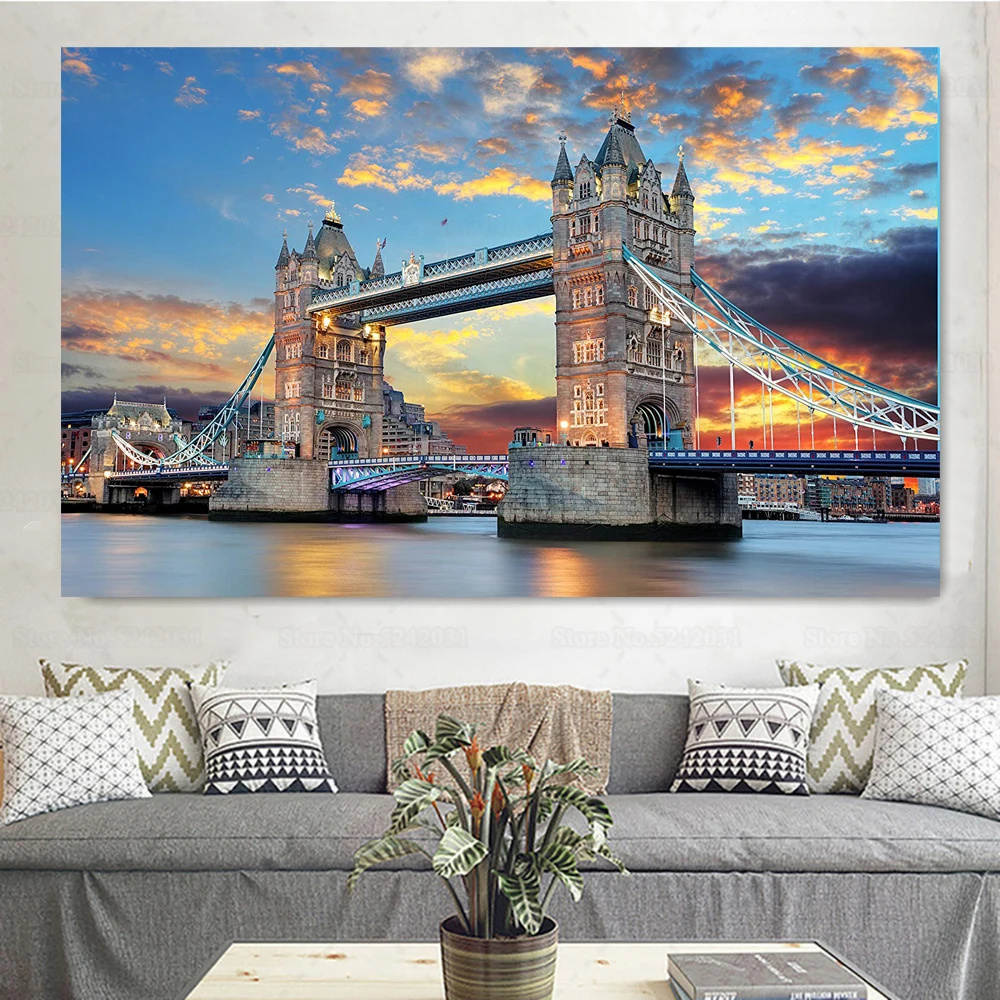 Алмазная картина с изображением Тауэрского моста 5D | Дом и сад