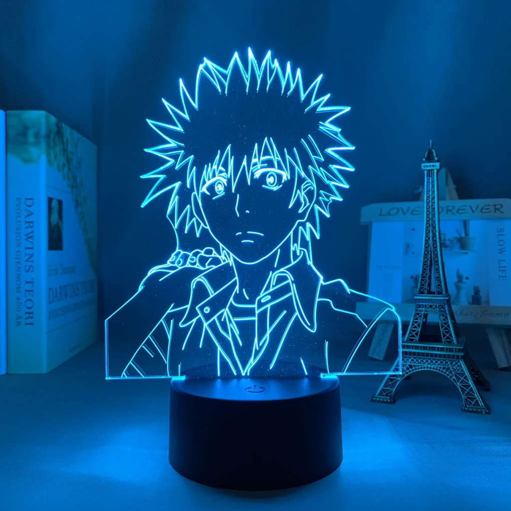 

3d Led Light Anime A Certain Scientific Railgun Kamijou Touma Figure for Bedroom Decorative Nightlight Birthday Gift Night Lamp