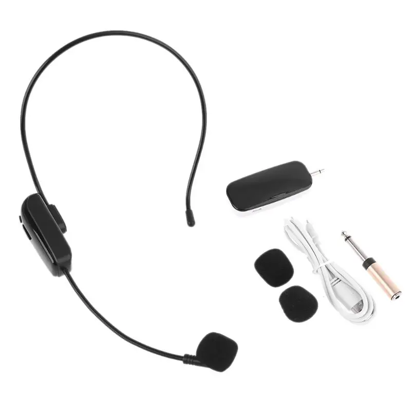 

Портативный беспроводной микрофон Uhf, Профессиональный головной убор, микрофон, усилитель голоса для громкоговорителя, преподавание речи, ...