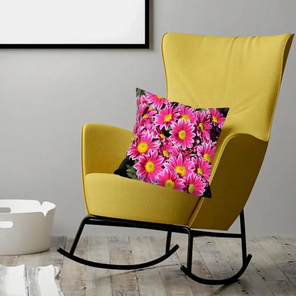 

Bright Red Flower Cushion Cover Home Fashion Decoration Super Pillow Throw Short Plush Case Soft Cushion Cover A7H6