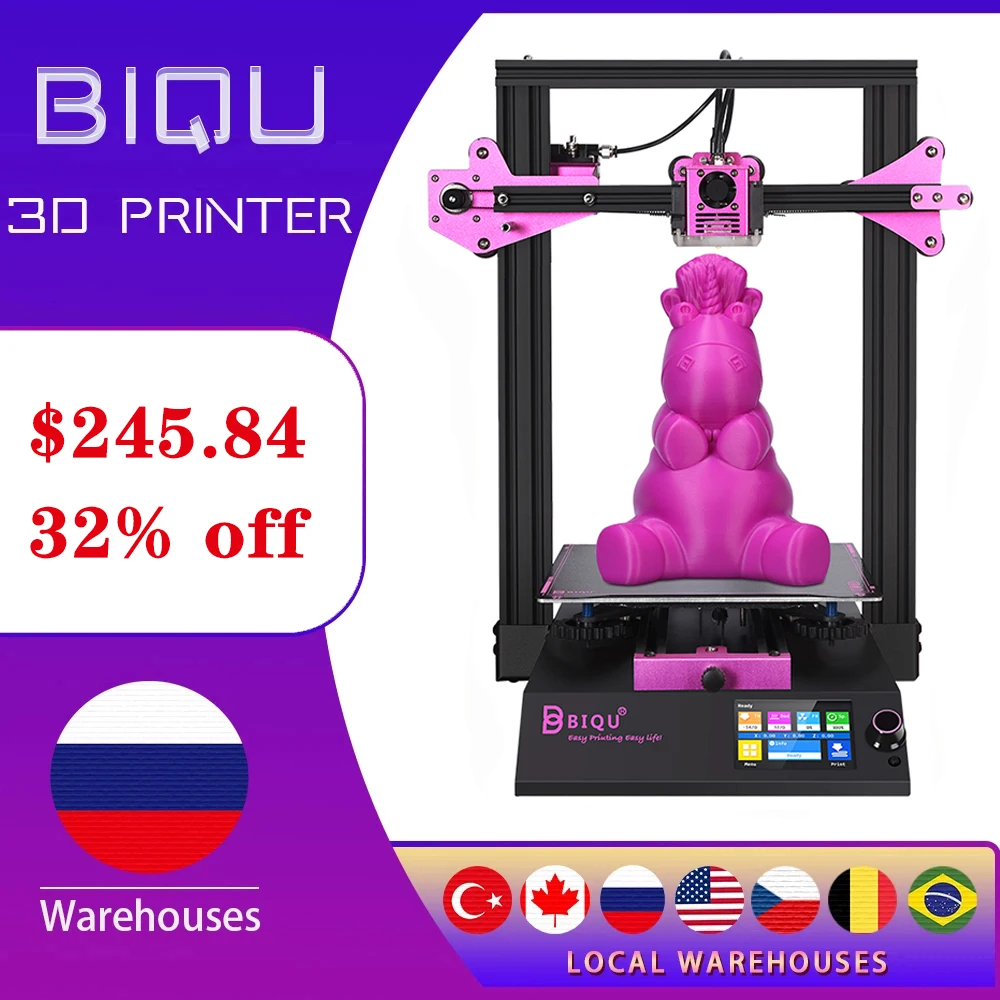 

BIQU B1 3D Printer 3.5 Inch Touch-Screen 32Bit Motherboard High Precision Resume Power Failure Printing Imprimants 3d For Newer