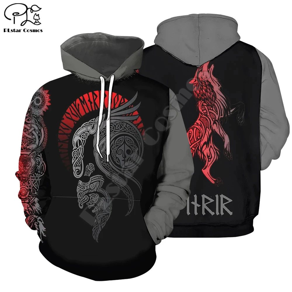 Новинка 2020 Классическая уличная одежда унисекс с принтом викингов татуировок