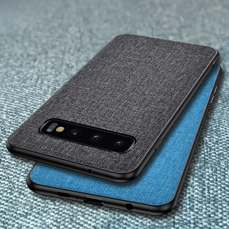 Роскошный тканевый чехол для телефона для samsung Galaxy S10 5G S10e S9 S8 Plus S7 Edge, тонкий мягкий бампер, Жесткий Чехол из поликарбоната