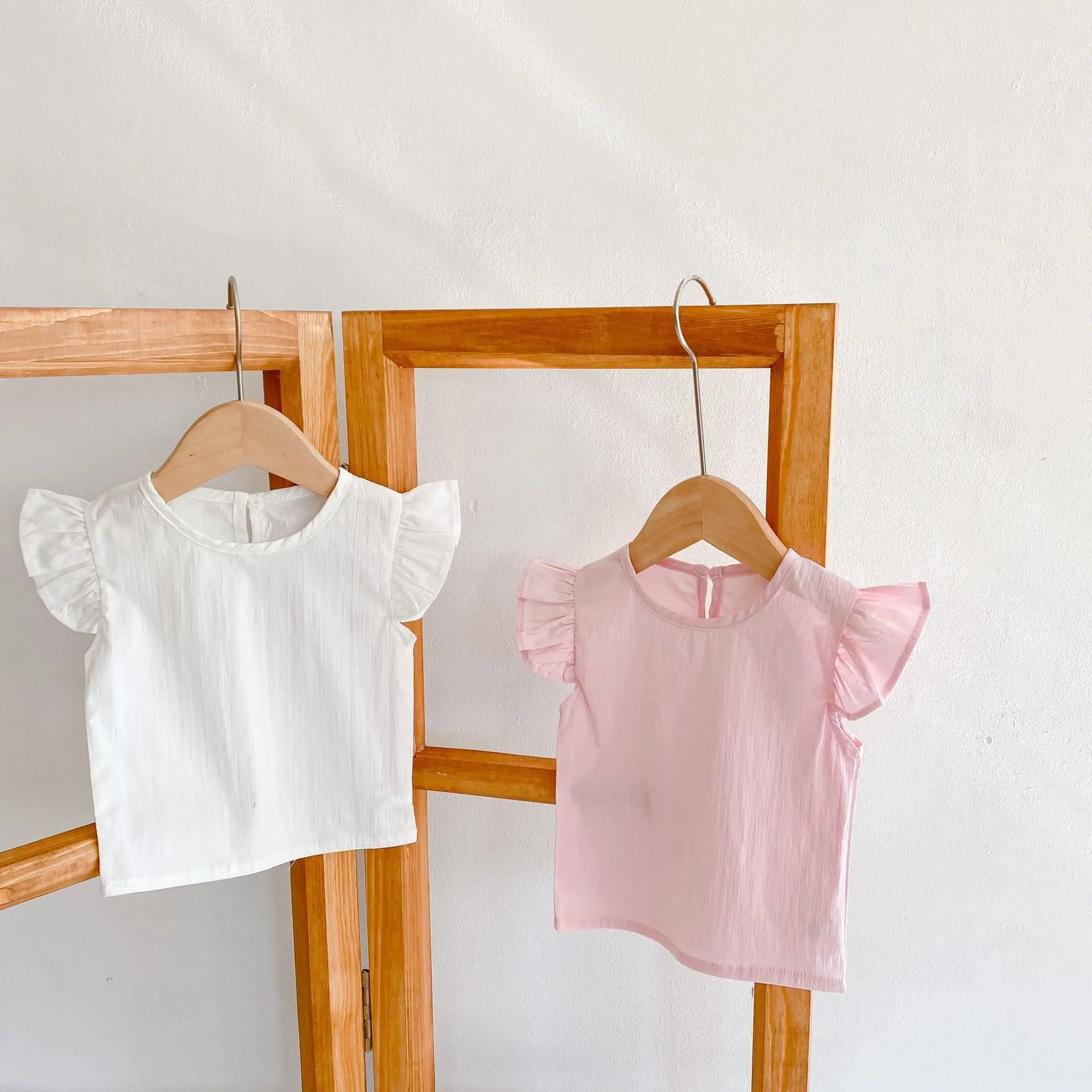 

Spring Summer 2021 New Baby Girl Print Skirt Pants Cotton Flying Sleeve Shirt 2 Pieces Set Children Clothes