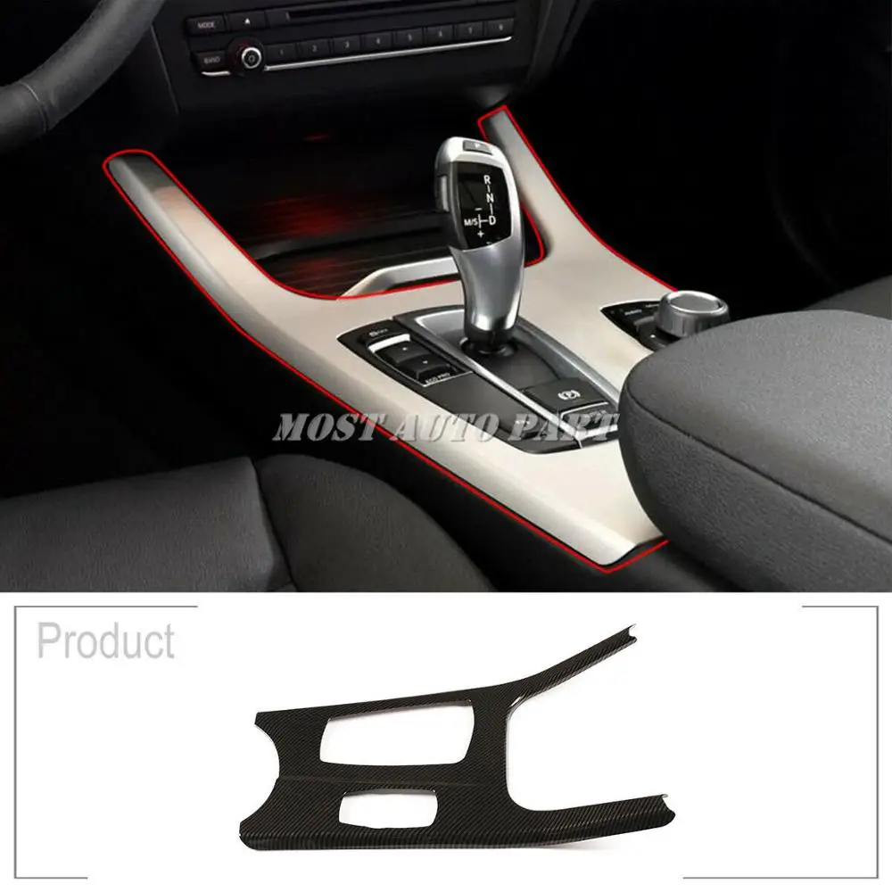 

Обложка внутренней центральной консоли из черного/серебристого АБС-пластика и углеродного волокна для BMW X3 F25 X4 F26 2011-2017 1 шт. LHD Автомобильная отделка