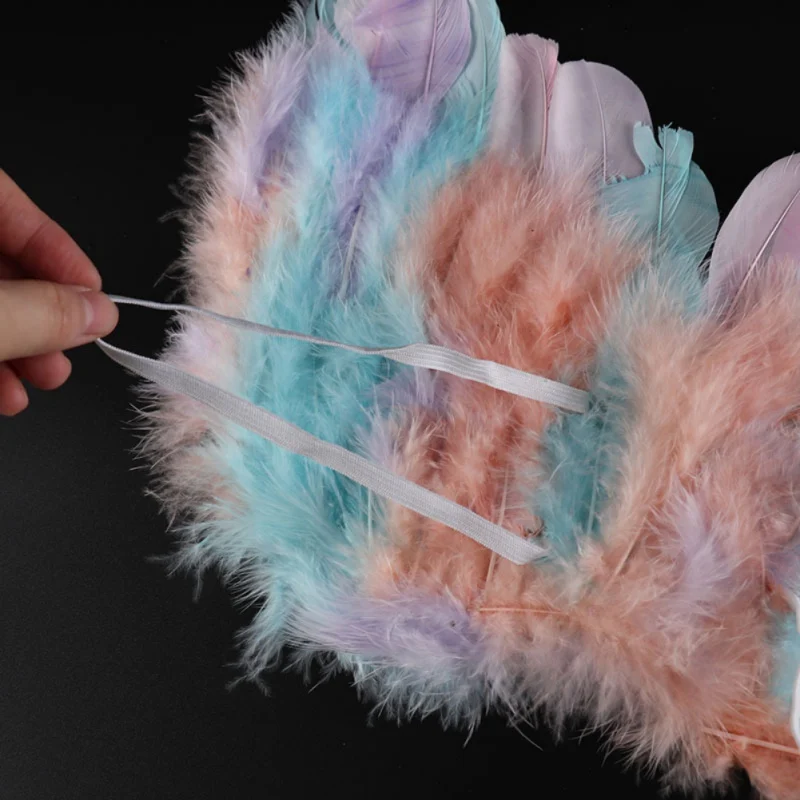 Крылья из перьев на Хэллоуин вечерние крылья ангела лебедя наряд феи маскарадный