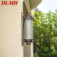 dlmh outdoor wall lamp led classical retro luxury light sconces waterproof ip65 decorative for home