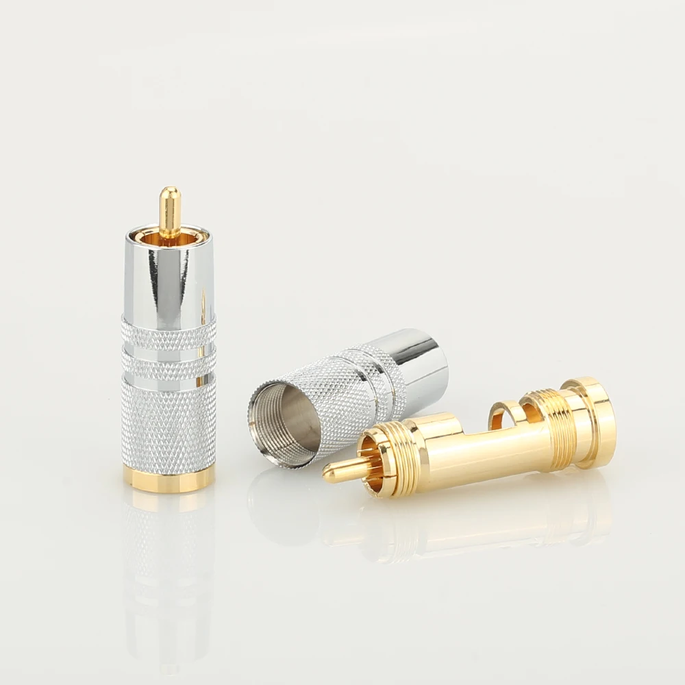 HI-End позолоченный RCA аудио разъем видео адаптер Кабельный 4 шт. Штекерный