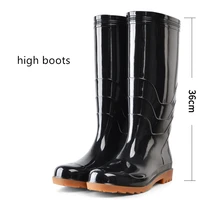 men non slip fall rainboots warm socks inserts pvc waterproof work shoes wellies highmid calf rain boots mens rubber galoshe