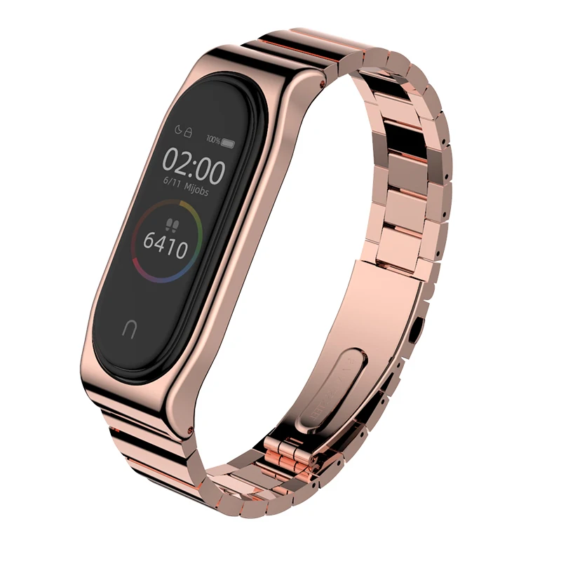 Mijobs Miband 4 ремешок для Xiaomi mi band Металлический Браслет Смарт часы Безвинтовой