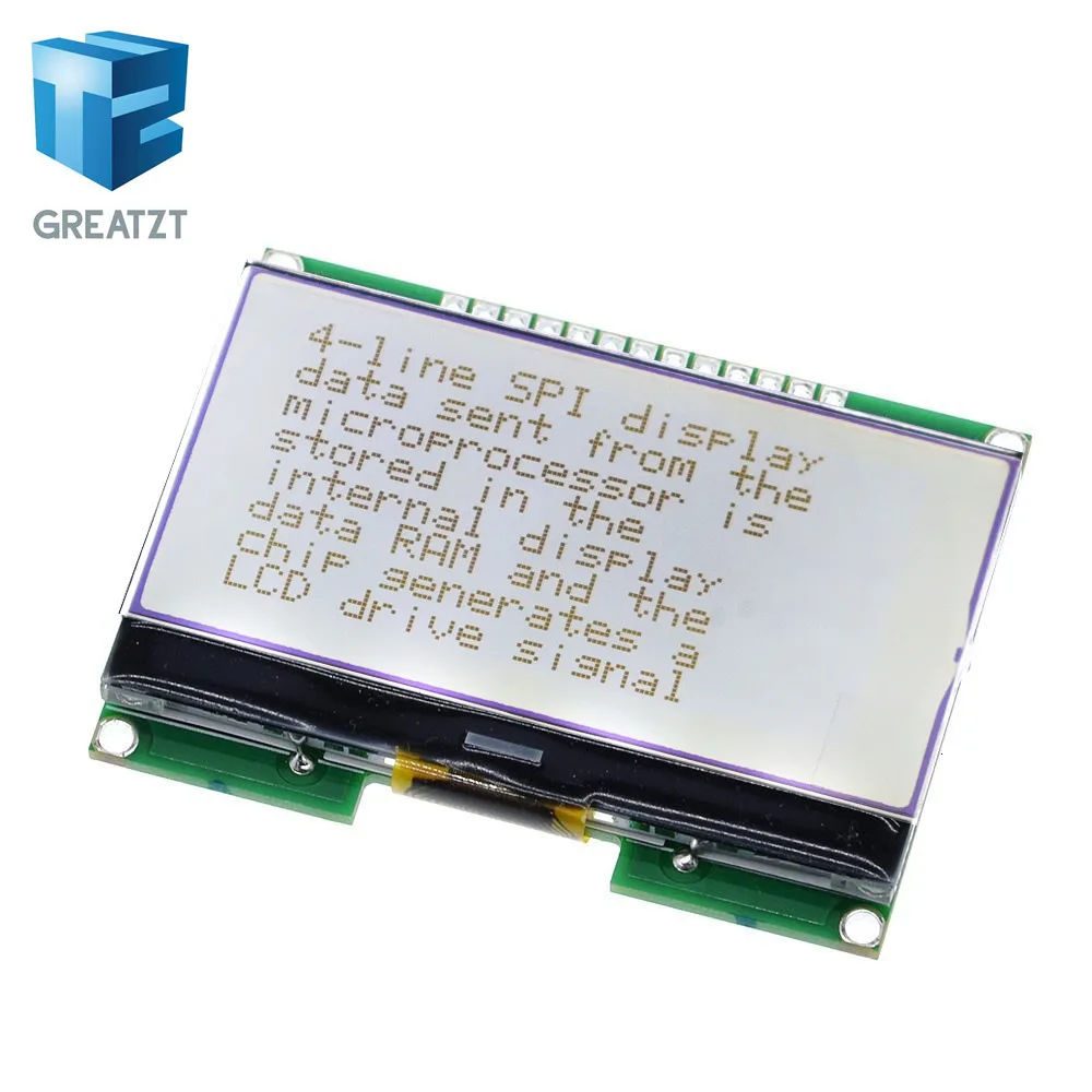 GREATZT ЖК-дисплей 12864 12812864-06d, 12864, ЖК-модуль, COG, с китайским шрифтом, матричный экран, SPI интерфейс
