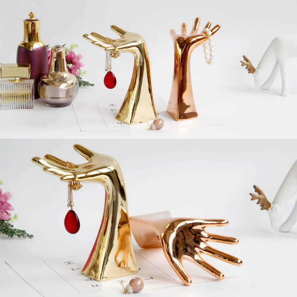 

Desktop Figurine Decor Jewelry Necklace Finger Rings Organizer Display Stand