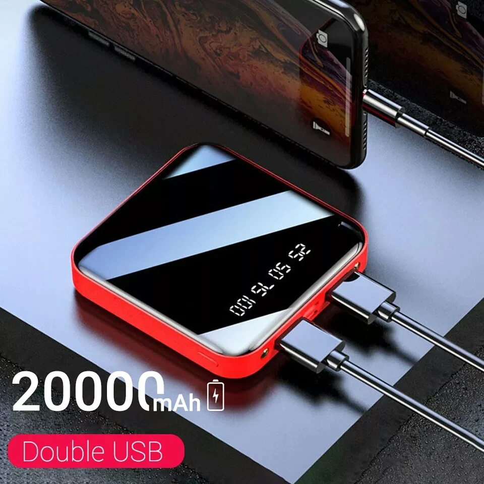 Компактный внешний аккумулятор на 20000 мАч для телефона Xiaomi портативное зарядное