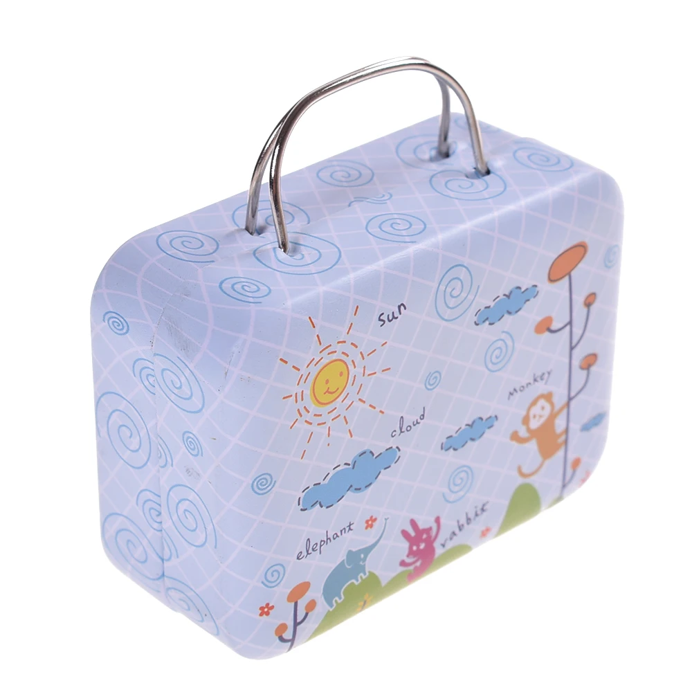 

Vintage Suitcase Travel Case Mini Storage Box Metal Tin Jewelry Candy Coins Holder Box Case For Washi Tape Clip Badge
