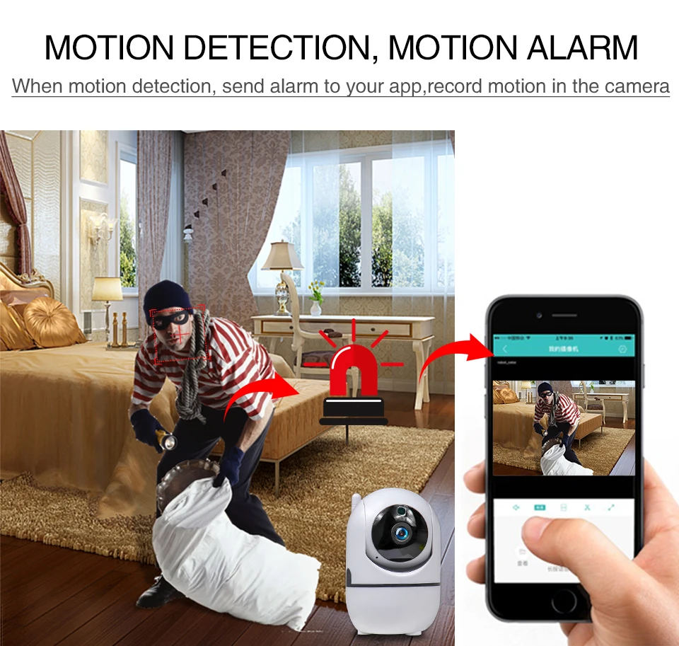 Мини Видеоняни и радионяни Wi Fi IP Камера Автоматическая отслеживающая HD 1080p