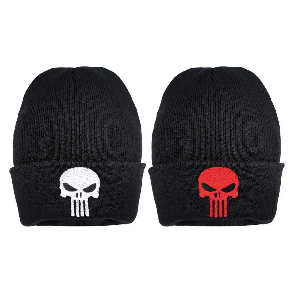 Ребристые зимние теплые кепки шапки женские Bonnets хип хоп шапка черепки Череп