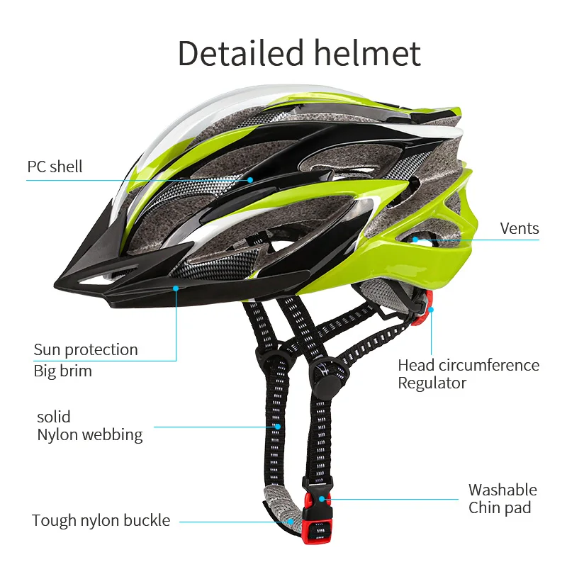 

Светильник велосипедный шлем, ульсветильник, цельнолитой шлем для горных велосипедов, для мужчин и женщин, 58-62 см