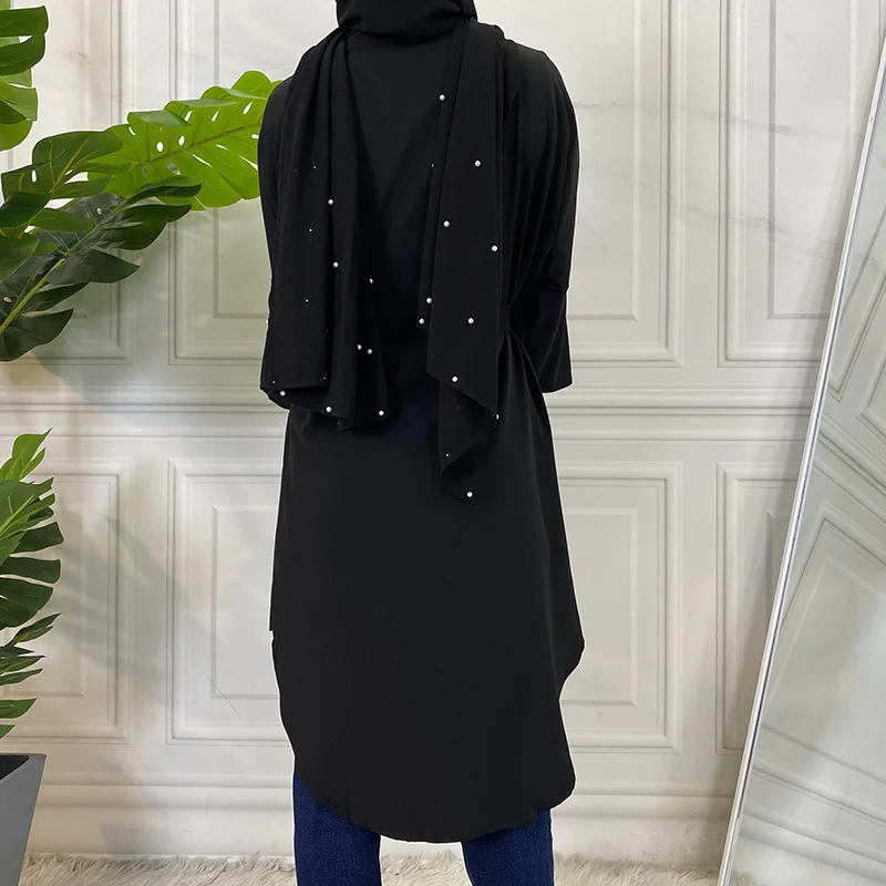 Длинные рубашки мусульманская женская мода рукав-лепесток одежда Оман Дубай