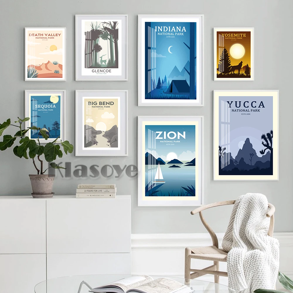 Карта путешествий с города мира плакат Юкка ледник морская клетка пейзаж холст