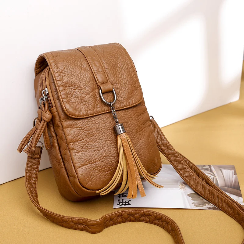 

Women's Bag New Messenger Bags Women's Small Bag Soft Leather Texture Single Shoulder Bag Fashion Large Capacity Multi-layer