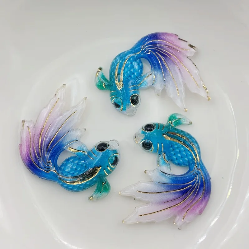 10 шт. Акриловые стразы рыбки для женщин Броши Подвески яркий Карп и золотая рыбка