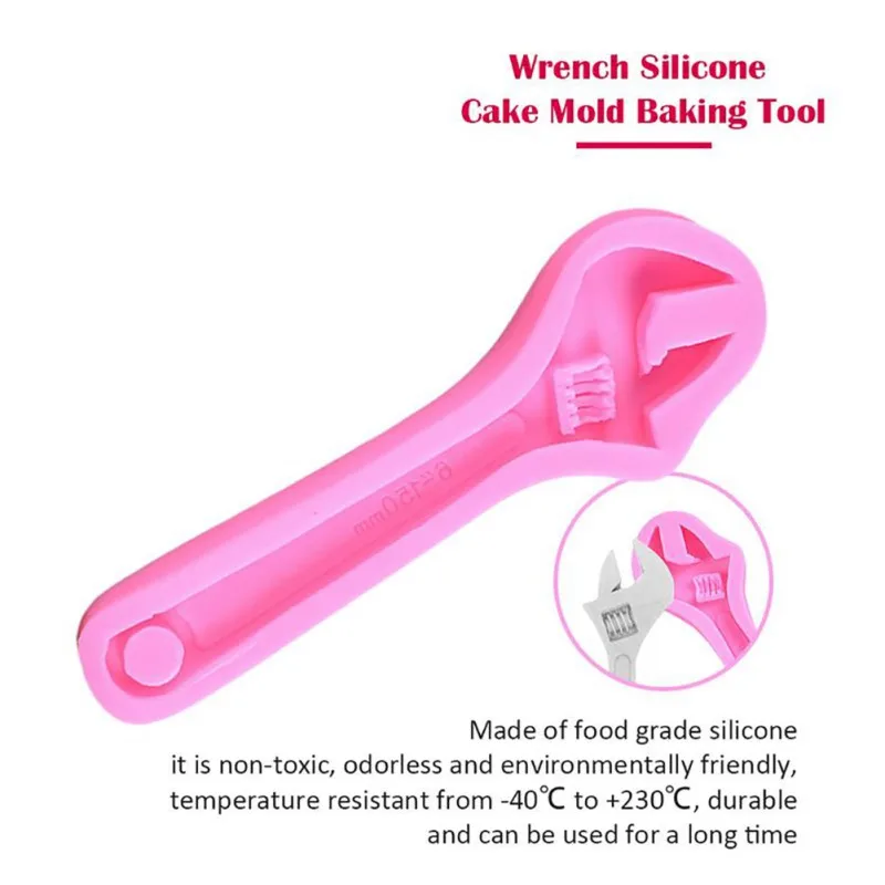 Молд ручной работы Мультфильм Механический инструмент гаечный ключ силиконовая