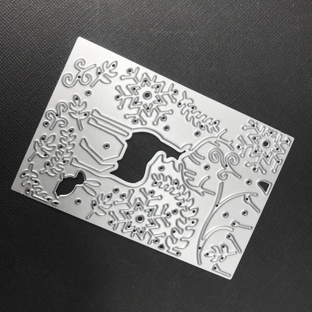 

Christmas Deer Snowflake Pattern Rectangle Metal Cutting Dies for Card Making DIY Scrapbooking Album Decor Paper Craft Stencil