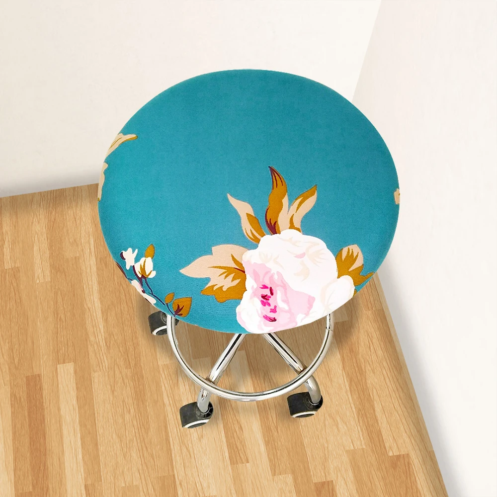

Round Chair Cover Bar Stool Cover Elastic Seat Cover Home Chair Slipcover Round Chair Bar Stool Floral Printed