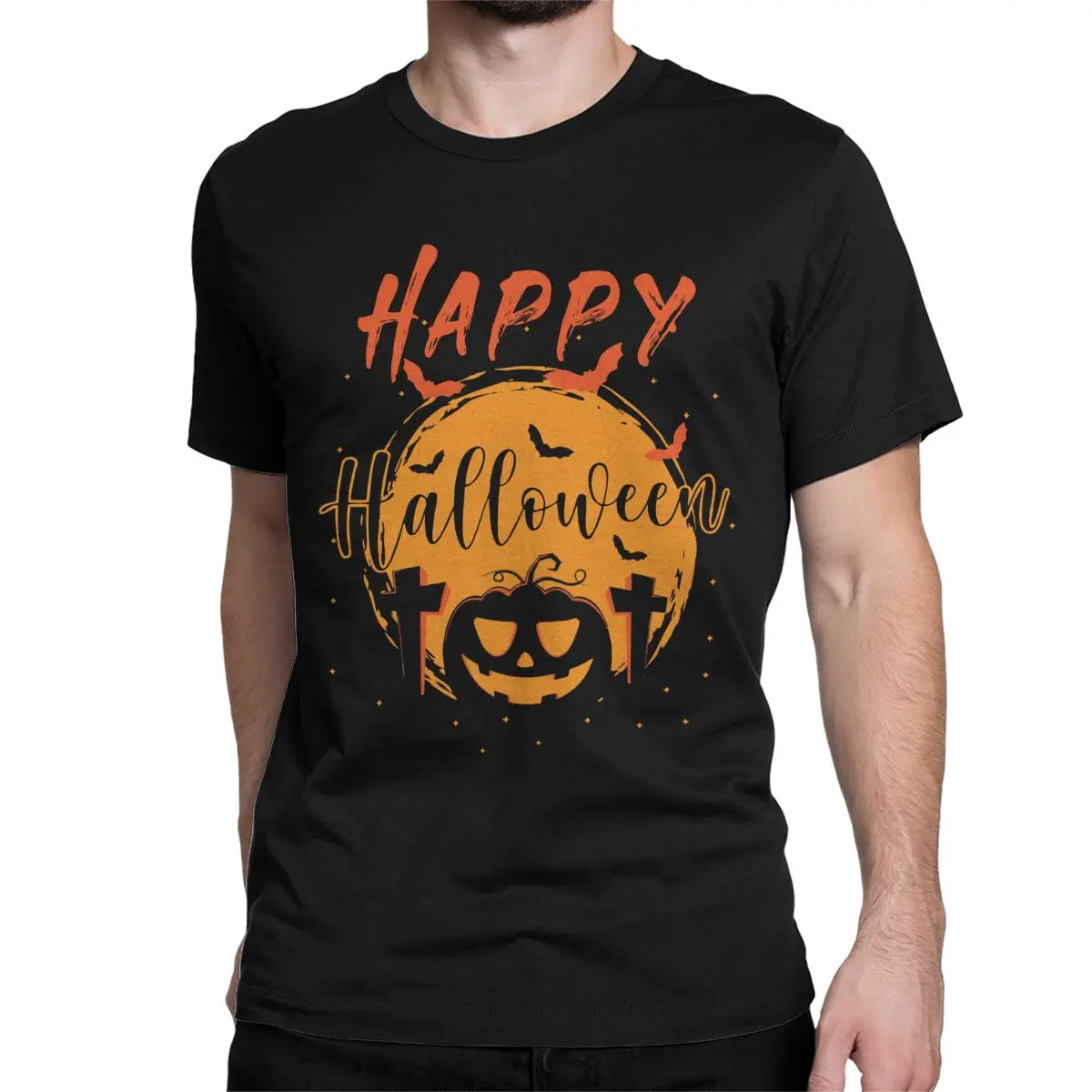 

Men Women T-Shirt Happy Halloween Funny 100% Cotton Tees Short Sleeve Pumpkin Harajuku T Shirts Crew Neck Clothes Plus Size