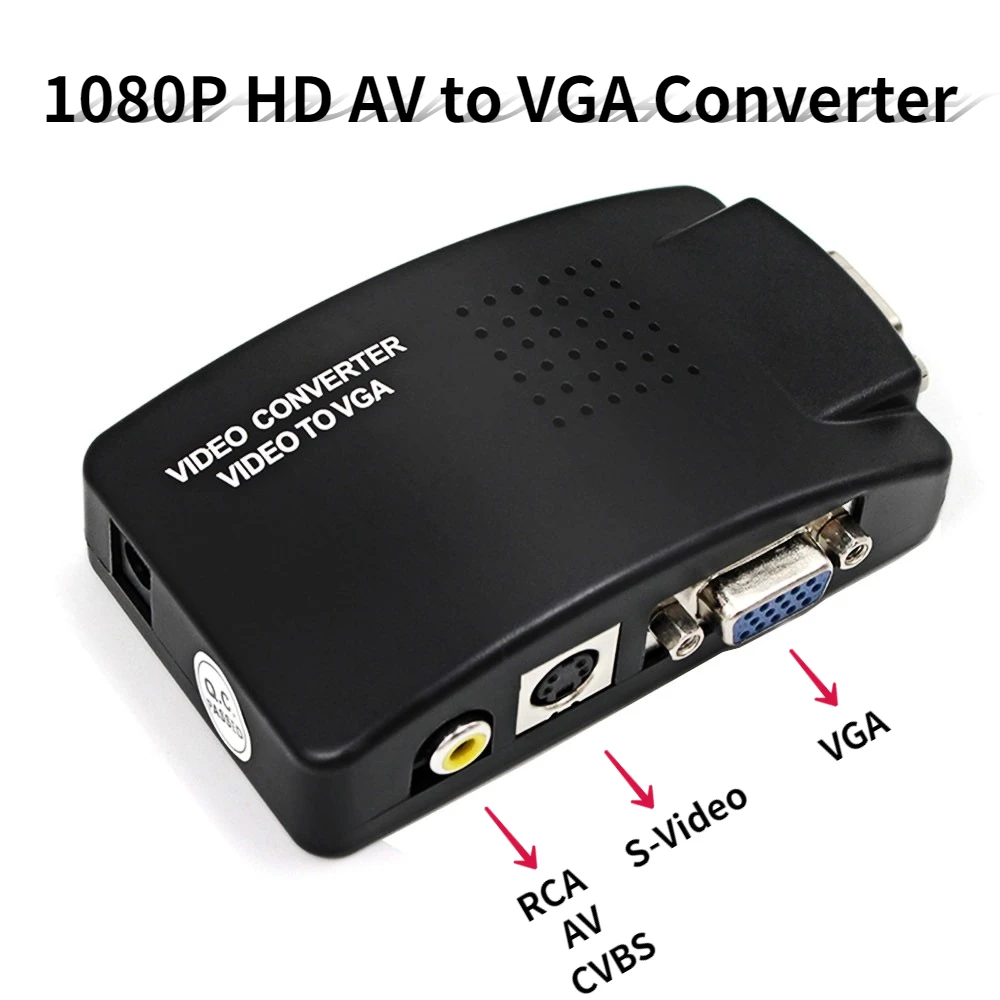 

RCA AV Composite S-Video to VGA Converter Adapter Box for PC TV Mac Lcd