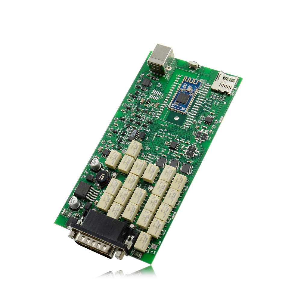 Новейшие зеленые реле Одноплатные PCB новые VCI с Bluetooth,1 версия на cd с коробкой