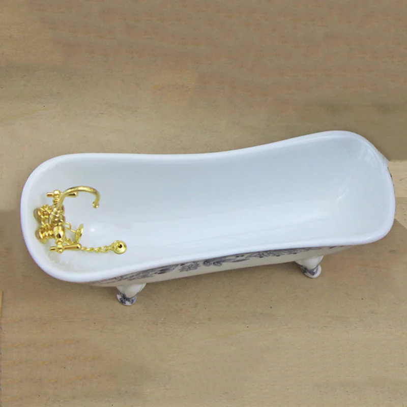 112 dollhouse miniature accessories mini bathroom set simulation bathtub mirror wash basin closestool for doll house decoration free global shipping