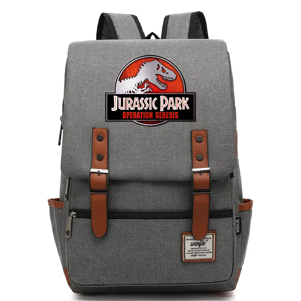 

B3304 Fashion Dinosaur Jurassic Park World Buckle Children School bag Teenagers Student Schoolbags Women Bagpack Men Backpack