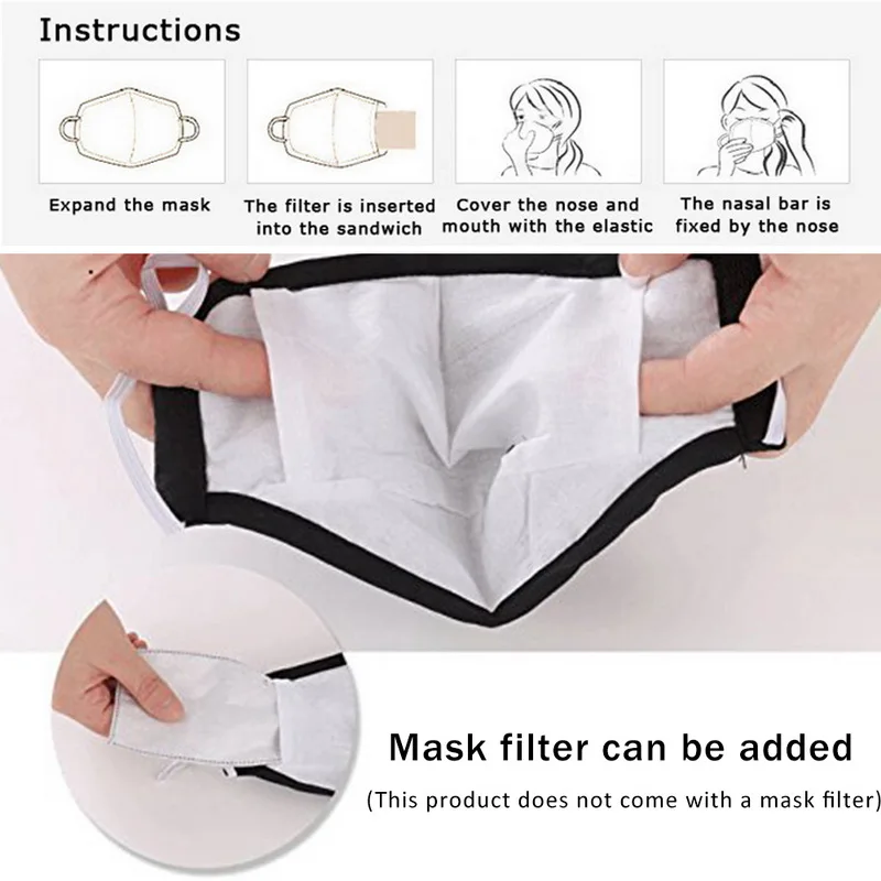 5 шт. PM2.5 детская маска для рта детей мультяшная плотная смоговая теплая