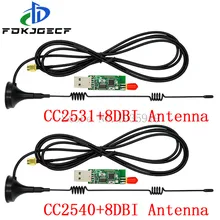 Draadloze Zigbee CC2531 2540 Sniffer Blote Boord Packet Protocol Analyzer Usb Interface Dongle Capture Packet Module + 8DBI Antenne