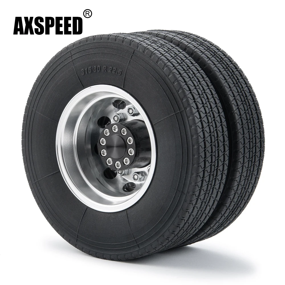 

AXSPEED металлический ступица заднего колеса обода с #3 22 мм Ширина резиновые шины для Tamiya по супер скидке 1/14 Радиоуправляемый трейлер трактор г...