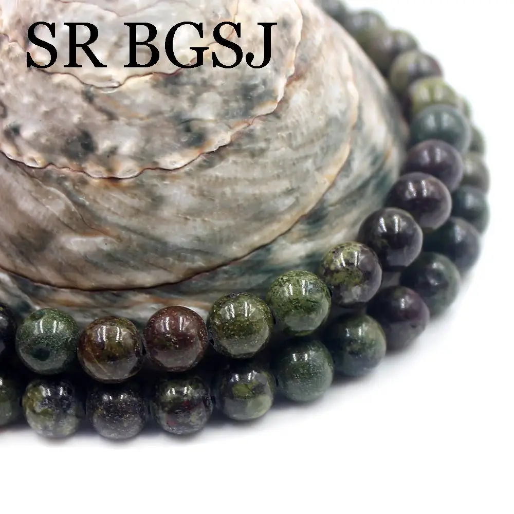 

Free Shipping SR 4 6 8 10mm Diy Jewelry Making Natural Round Green Kambaba Gemstone Jasper Wholesale Beads Strand