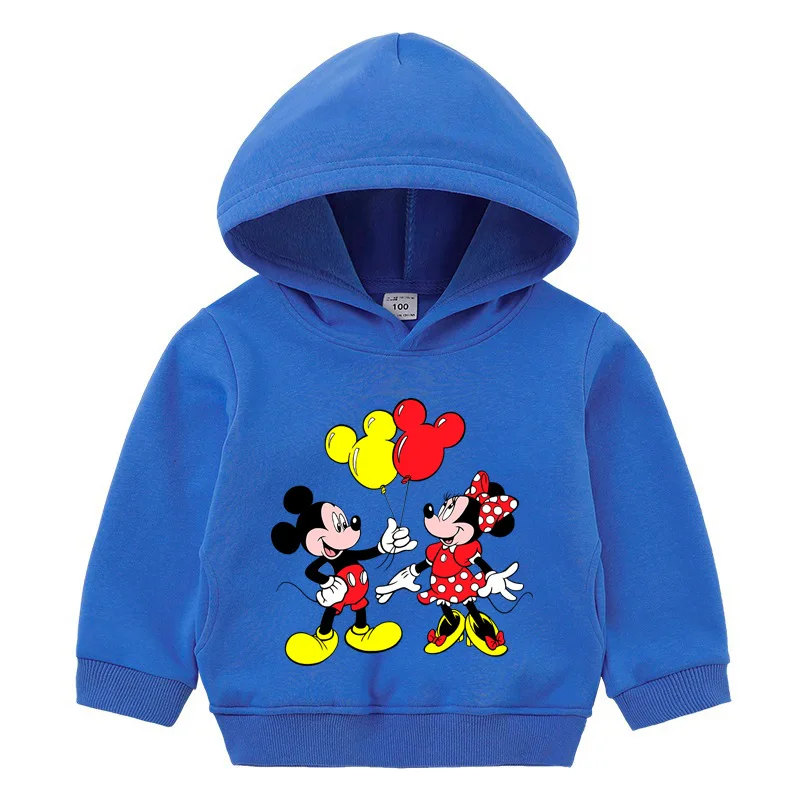

Winter Wear Children's Hooded Sweater Disney Mickey Mickey Mouse Boys Girls Child Plush Cartoon Thickened Cotton Clothing