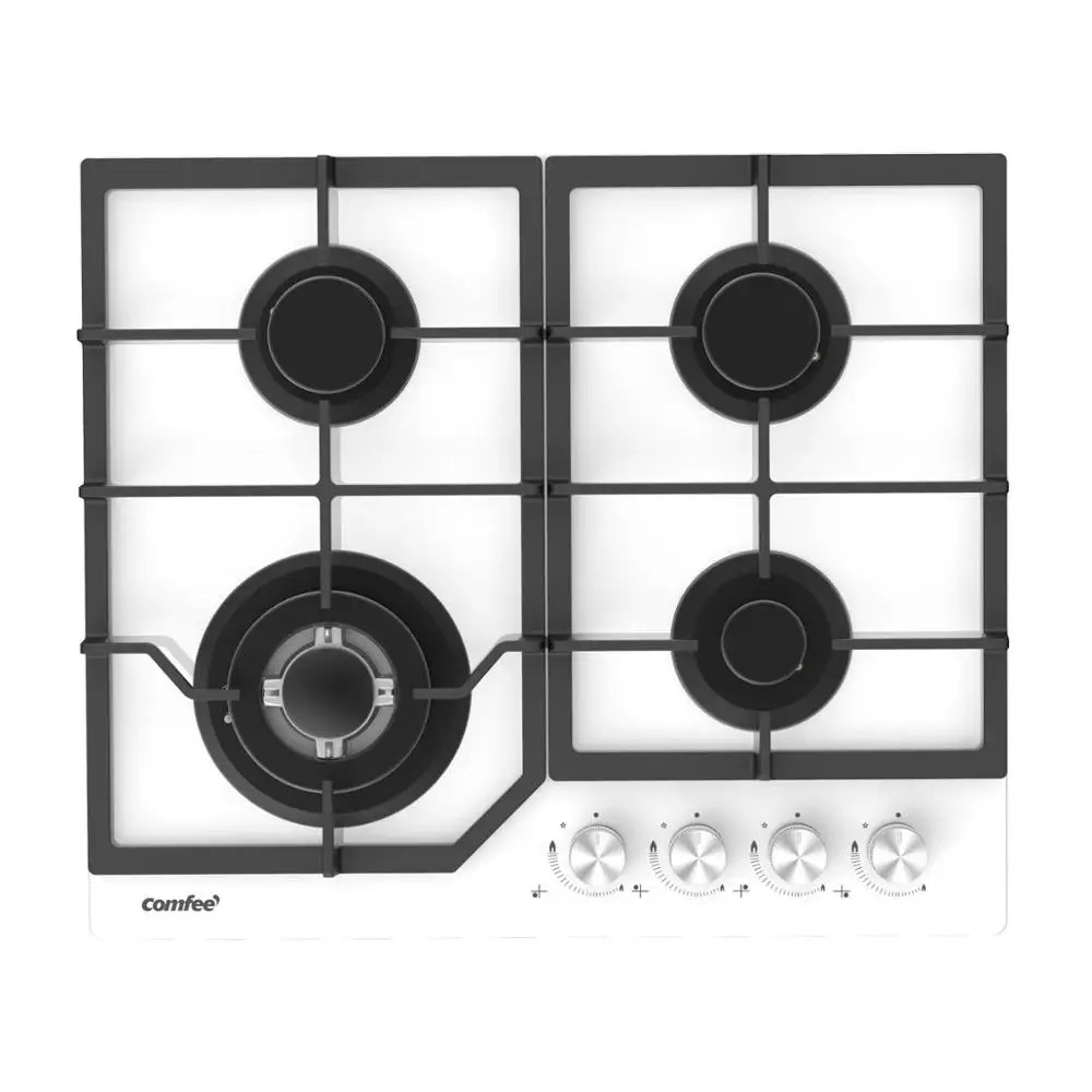 Газовая варочная панель Comfee CGH610GW 60 см Чугунные решетки Газ контроль