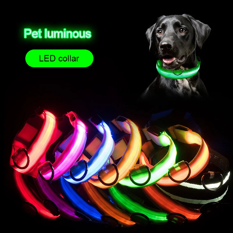 Светодиодный ошейник для собак USB зарядка избежания потери автомобильной аварии