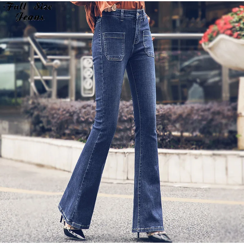 

Women's Fashion Jeans Plus Size Flare Jeans Pants 2XL Women Mid Waist Wide Leg Sexy Women's Pants Plus Size Women Clothing
