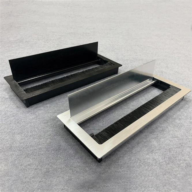 

5pcs Rectangular Desk Line Hole Cover Panel Socket Conference Table Bottom Line Slot Table Line Hole Cover Power Socket Office