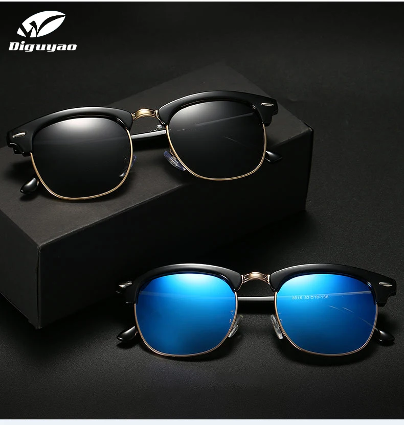 DIGUYAO роскошные мужские ретро поляризованные солнцезащитные очки с заклепками