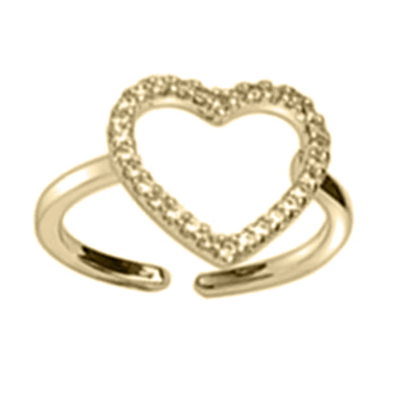 

Women Hollow Love Heart Full Of Diamond Simple Ring Tail Ring Wedding Ring Party Rings
