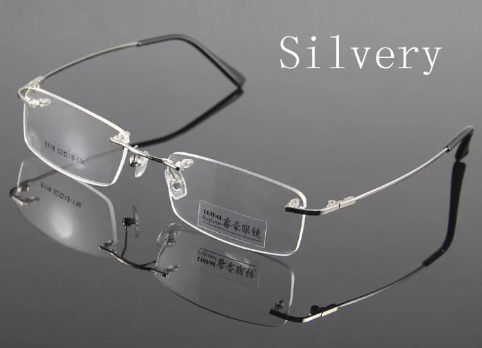 Silvery 4 цвета, супер светильник, оправа для очков, оправа для очков без оправы, мужская оправа для очков унисекс, оправа для очков с эффектом памяти - Цвет оправы: Silvery